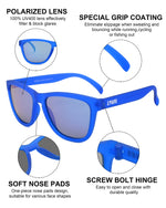 Polarized Sports Sunglasses for Running - UV400 Mirror Lens No-Slip Design TS001TDB