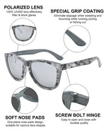 Polarized Sports Sunglasses for Running - UV400 Mirror Lens No-Slip Design TS001-C16