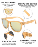 Polarized Sports Sunglasses for Running - UV400 Mirror Lens No-Slip Design TS001SBR