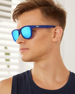 Polarized Sports Sunglasses for Running - UV400 Mirror Lens No-Slip Design TS001TDB