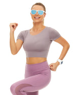 Polarized Sports Sunglasses for Running - UV400 Mirror Lens No-Slip Design TS001SWH