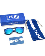 Polarized Sports Sunglasses for Running - UV400 Mirror Lens No-Slip Design TS001TDB