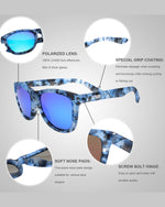 Polarized Sports Sunglasses for Running - UV400 Mirror Lens No-Slip Design TS001TDB