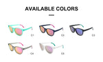 Sports Sunglasses Square BPA-Free Frame Mirror Sun Glasses UV400 Protection Transparent Green Frame+ Pink Lens YS024-C1