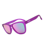 Polarized Sports Sunglasses Mirror Lens  No Slip No Bounce (Dark Purple)