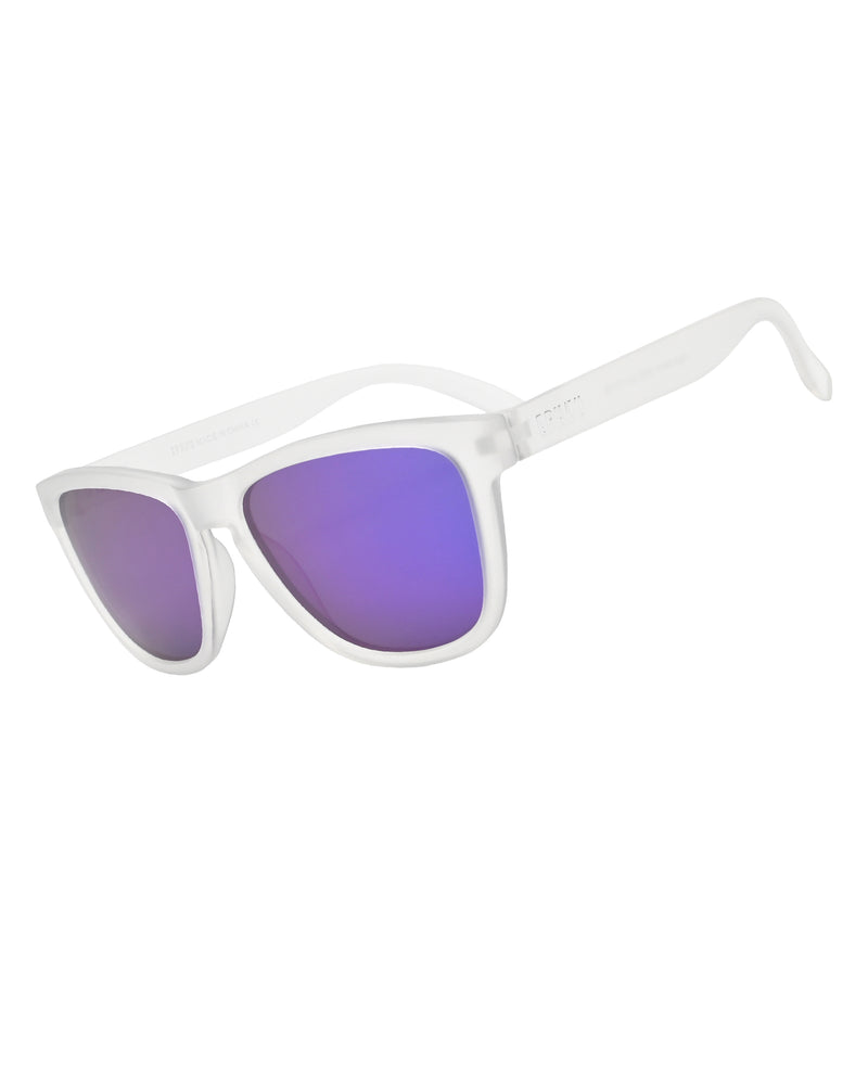 EPHIU TS001MWH polarized sports sunglasses matte white frame purple mirror lens
