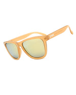 Polarized Sports Sunglasses Mirror Lens  No Slip No Bounce (Shiny Orange)