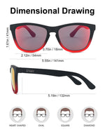 Polarized Sports Sunglasses Mirror Lens  No Slip No Bounce (Black & Red)