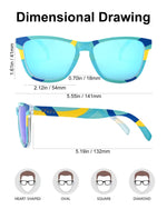 Polarized Sports Sunglasses Mirror Lens  No Slip No Bounce (Crystal Blue Flower/ Blue Lenss)