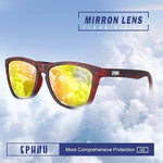 Polarized Sports Sunglasses Mirror Lens  No Slip No Bounce (Mat Red Tortois)