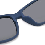 Sports Sunglasses Square BPA-Free Frame Mirror Sun Glasses UV400 Protection Dark Blue Frame+ Purple Lens YS013