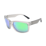 Cycling Sunglasses Sport Square BPA-Free Frame Mirror Sun Glasses UV400 Protection Transparent Grey Frame+ Green Lens YS013