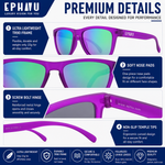 Polarized Sports Sunglasses for Running - UV400 Mirror Lens No-Slip Design TS001TDPR