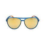 Retro Sunglasses BPA-Free Sun Glasses UV400 Protection Transparent Blue Frame+ Gold Lens YS010-C5