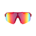 Cycling Sunglasses Sport Square TR90 Frame Mirror Sun Glasses UV400 Protection Transparent Red Frame+ Red Lens YS018