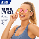 Polarized Sports Sunglasses for Running - UV400 Mirror Lens No-Slip Design TS001-C17