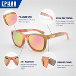 Polarized Sports Sunglasses for Running - UV400 Mirror Lens No-Slip Design TS001-C17