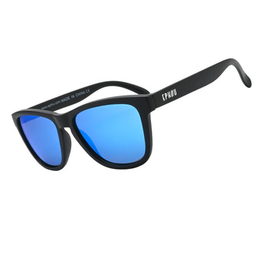 EPHIU TS001MBK polarized sports sunglasses black frame blue mirror lens