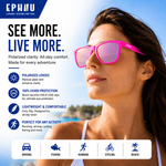 Polarized Sports Sunglasses for Running - UV400 Mirror Lens No-Slip Design TS001TPR