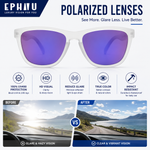 Polarized Sports Sunglasses for Running - UV400 Mirror Lens No-Slip Design TS001MWH
