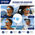 Polarized Sports Sunglasses for Running - UV400 Mirror Lens No-Slip Design TS001SWH