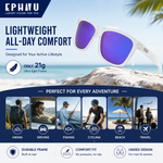 Polarized Sports Sunglasses for Running - UV400 Mirror Lens No-Slip Design TS001MWH