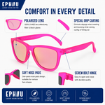 Polarized Sports Sunglasses for Running - UV400 Mirror Lens No-Slip Design TS001TPR