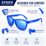Polarized Sports Sunglasses for Running - UV400 Mirror Lens No-Slip Design TS001TDB