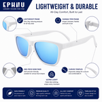 Polarized Sports Sunglasses for Running - UV400 Mirror Lens No-Slip Design TS001SWH