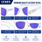 Polarized Sports Sunglasses for Running - UV400 Mirror Lens No-Slip Design TS001MWH