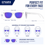 Polarized Sports Sunglasses for Running - UV400 Mirror Lens No-Slip Design TS001MWH