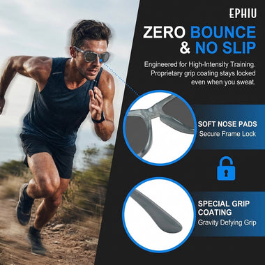 TS001-C16 running sunglasses UV400 protection lightweight TR90 frame side view
