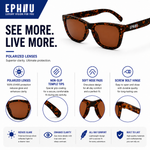 Polarized Sports Sunglasses for Running - UV400 Mirror Lens No-Slip Design TS001TPR