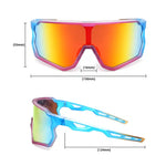 Cycling Sunglasses Sport Square TR90 Frame Mirror Sun Glasses UV400 Protection （Multi-coloe Frame+Red Lens）JDSY136
