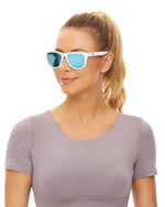 Polarized Sports Sunglasses Mirror Lens  No Slip No Bounce (Mat White)