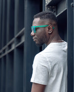 Polarized Sports Sunglasses Mirror Lens  No Slip No Bounce (Green)
