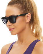 Polarized Sports Sunglasses Mirror Lens  No Slip No Bounce (Mat Black)