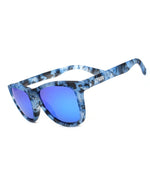 Polarized Sports Sunglasses Mirror Lens  No Slip No Bounce (Crystal Marble Blue/ Blue Lens)