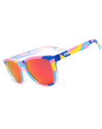 Polarized Sports Sunglasses Mirror Lens  No Slip No Bounce (Crystal Pink Flower/ Red Lens)