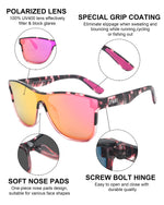 EPHIU One-Lens Mirrored Sunglasses（Black DEMI Progressive Transparent Pink）