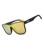 EPHIU One-Lens Mirrored Sunglasses（Elastic Paint Black/Orange Leg Tips）