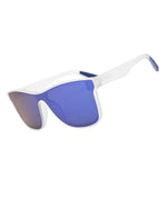 EPHIU One-Lens Mirrored Sunglasses（Elastic Paint Transparent/Blue Leg Tips）