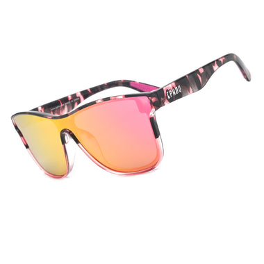 EPHIU One-Lens Mirrored Sunglasses（Black DEMI Progressive Transparent Pink）