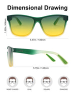 EPHIU One-Lens Mirrored Sunglasses（Progressive Green-Yellow Elastic Paint）