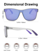 EPHIU One-Lens Mirrored Sunglasses（Elastic Paint Transparent Grey/Purple Leg Tips）