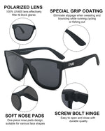 EPHIU One-Lens Mirrored Sunglasses（Solid Black Elastic Paint + Black Leg Tips）
