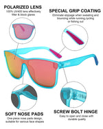 EPHIU One-Lens Mirrored Sunglasses（Elastic Paint Transparent Blue/Magenta Leg Tips）