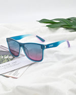 EPHIU One-Lens Mirrored Sunglasses（Progressive Blue-Purple Elastic Paint）