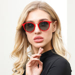 Polarized Round Sunglasses, Stylish Sunglasses for Women Retro Classic Sun Glasses RED PACKARD
